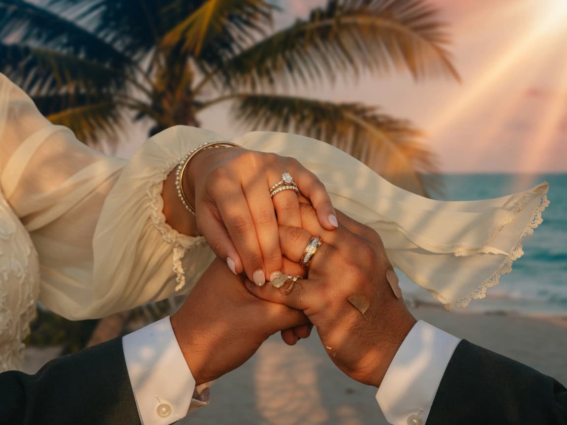 Wedding detail photography South Florida golden hour